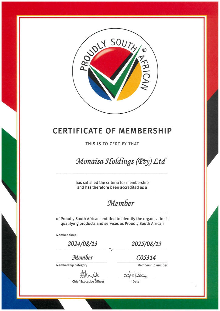 Monaisa Holdings 2024 2025 A3 Certificate